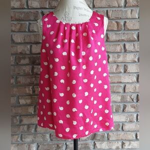 Anthropologie Postmark Pink 100% Silk Snail Print Draped Back Sleeveless Top